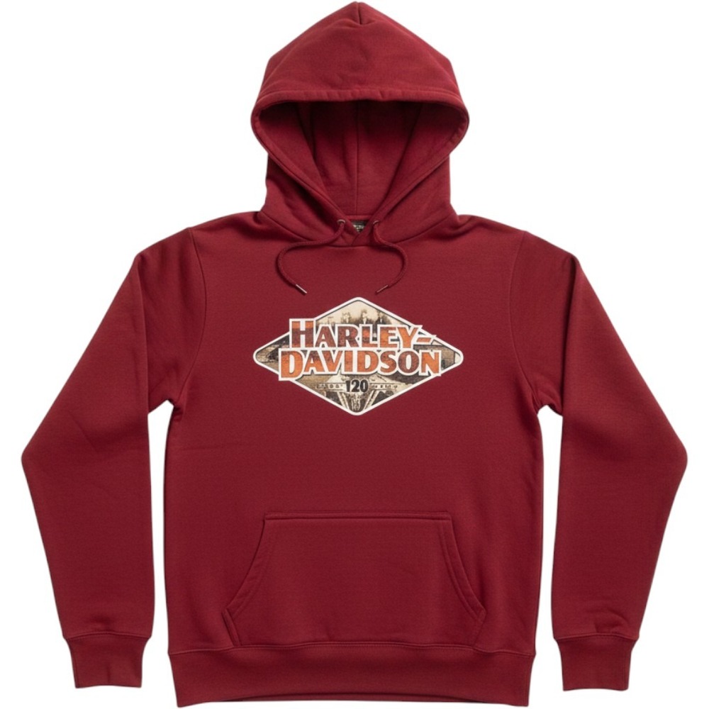Harley Davidson Hoodie Women XS‎ Red Graphic 120th Anniversary Regular Fit 2023